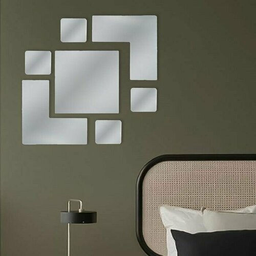 Декор настенный Ромбы 7 элементов р-р от 21 х 21 см до 8 х 8 см 1263₽