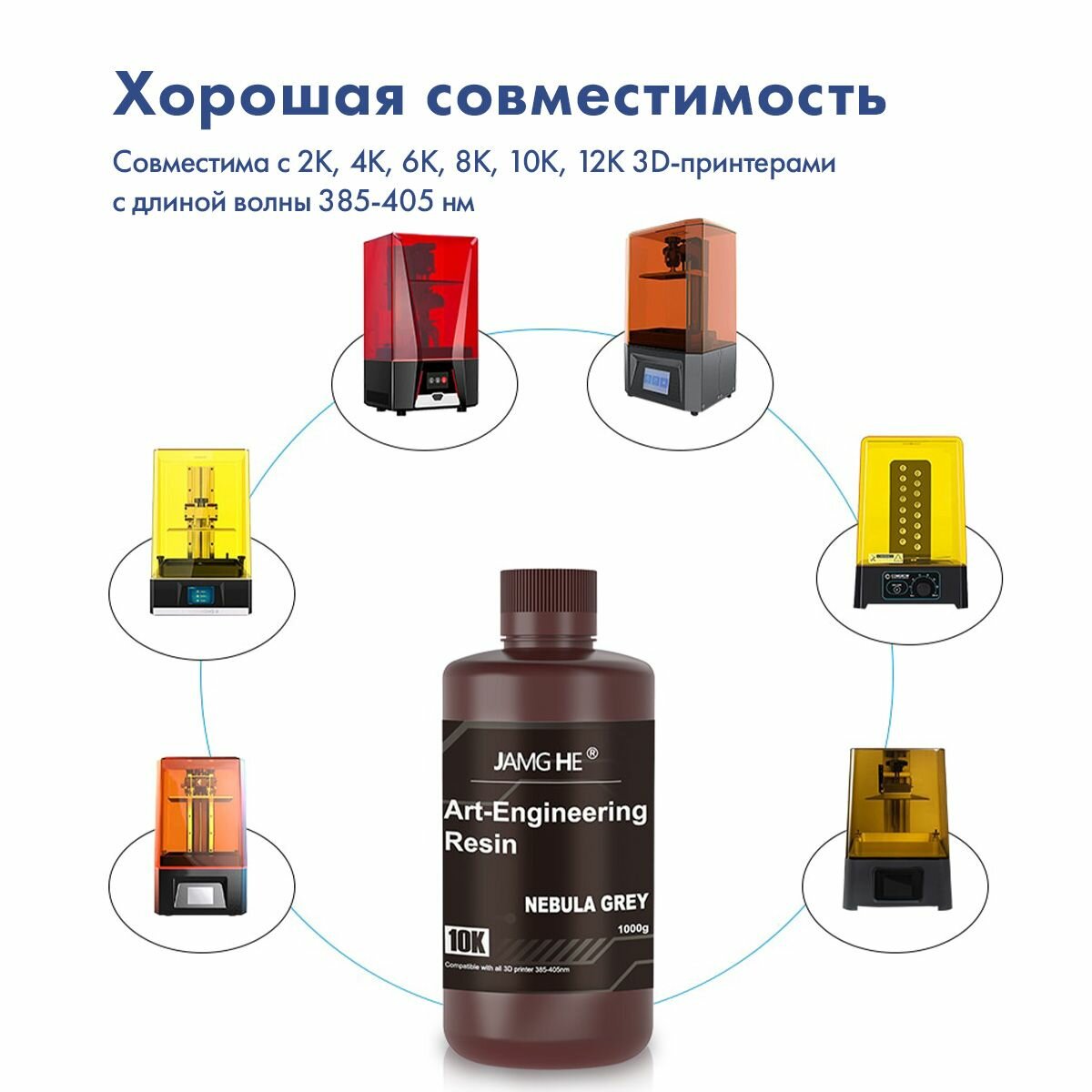 Фотополимер JAMG HE Standart Plus Resin 10K 1л черный — фото 6