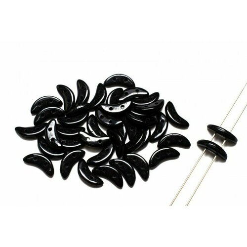 Бусины Crescent beads 10х3мм, цвет 0310-23980 Jet, 708-020, 5г (около 40 шт)