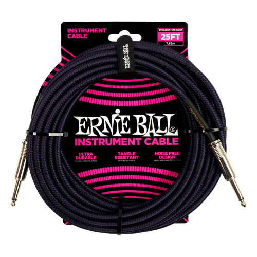 Инструментальный кабель Ernie Ball 6397 7.5 Braided Black Purple, Ernie Ball (Эрни Бол)