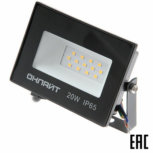 Прожектор светодиодный онлайт OFL-20-4K-BL-IP65-LED 220В 20Вт 1600 Лм 4000К IP65 61946 (2 шт. в комплекте)