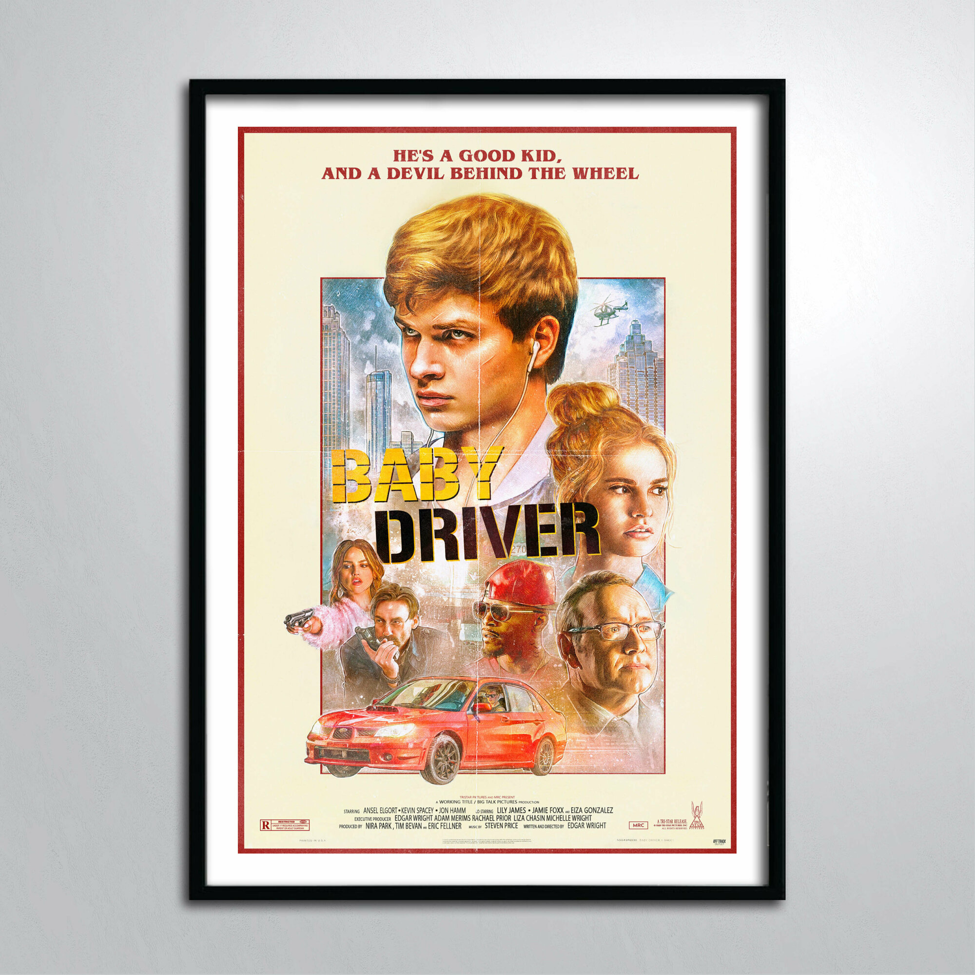 Постер без рамы/Малыш на драйве Винтаж Baby Driver