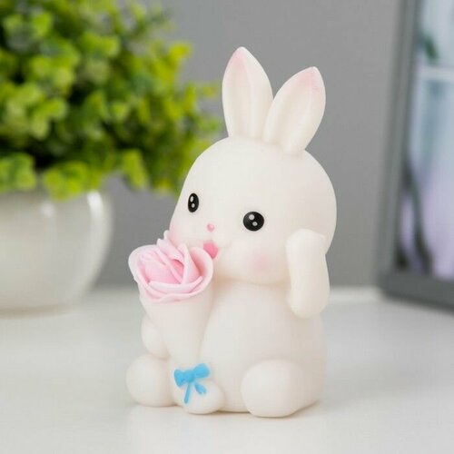 Ночник Зайка с букетом LED 2Вт от батареек 3хLR44 бело-розовый 65х65х11 см RISALUX 877₽