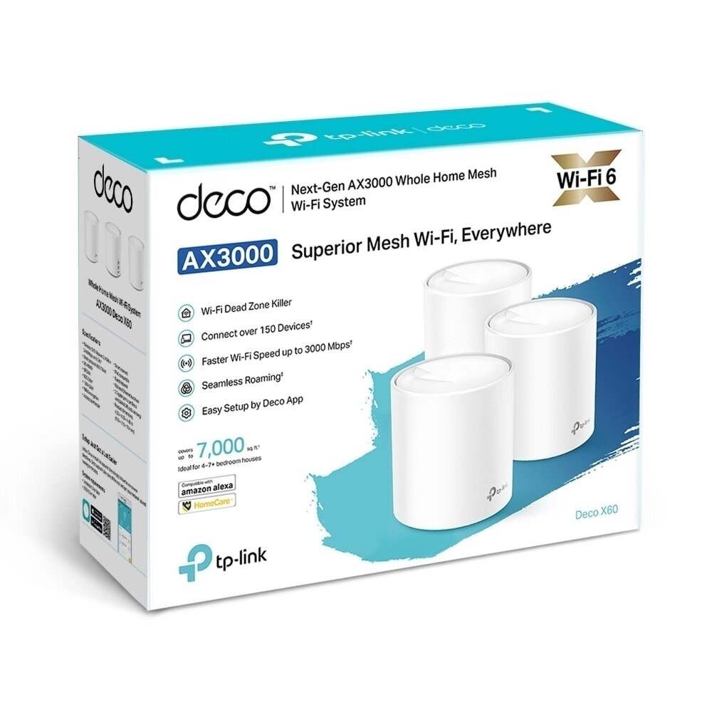 Mesh Wi-Fi система TP-LINK Deco X60 (3-pack) AX5400