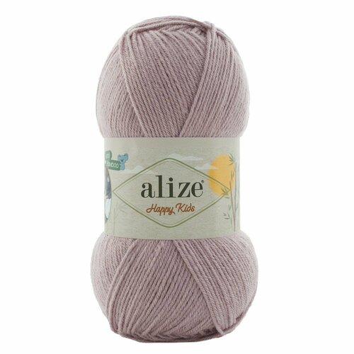 Пряжа HAPPY KIDS ALIZE, розово-бежевый - 142, 25% шерсть, 10% бамбук, 65% акрил, 5 мотков, 100 г, 310 м.