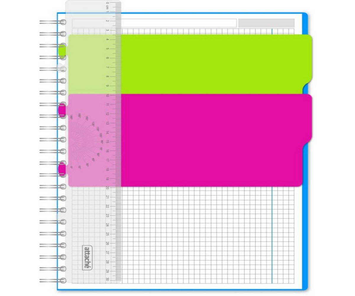 бизнес-тетрадь Attache Fantasy, А4, 140 листов, в клетку, пласт обл, с разд, розовый - фото №3