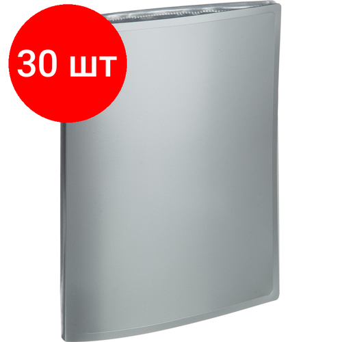 Комплект 30 штук, Папка файловая 40 файлов Attache Metallics А4, 800мкм, этикетка, серый