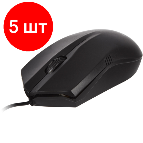 Комплект 5 штук Мышь компьютерная ProMega E-M236 черная USB 1000DPi 120x62x38мм 135000₽