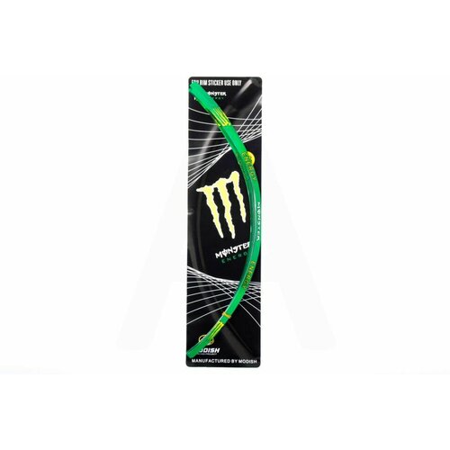 Наклейка на колесо 18 MONSTER ENERGY (зеленая, светоотражающая)