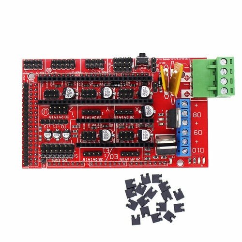 Материнская плата управления для 3D принтера RAMPS 1.4, черная новый драйвер шагового двигателя a4988 drv8825 панель управления плата расширения подходит для аксессуаров для 3d принтера