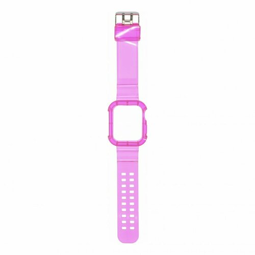 Ремешок для Apple Watch W21 42/44/45 мм (силиконовый с кейсом) розовый