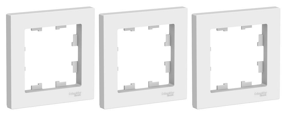 Рамка одинарная для розеток и выключателей Schneider Electric (Systeme Electric) Atlas Design белый ATN000101 - 3 шт.