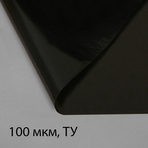 Плёнка полиэтиленовая, техническая, 100 мкм, чёрная, длина 10 м, ширина 3 м, рукав
