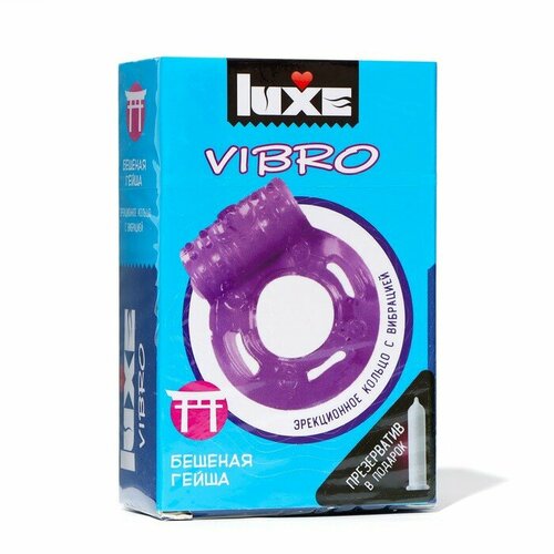 Виброкольцо LUXE VIBRO Бешеная Гейша + презерватив, 1 шт презерватив luxe заводной искуситель со стимулирующими пупырышками 1 шт