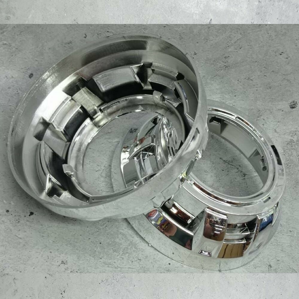 Маски (бленды) для ксеноновой и Bi-LED линзы в авто лед, круглая 3.0" дюйма, хром комплект 2штуки — фото 3