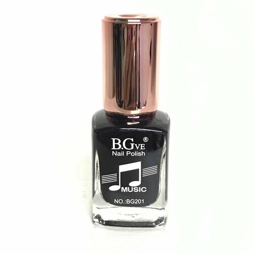 Лак для ногтей MUSIC, цвет черный №10, с гелевым покрытием, 14мл, 1 шт