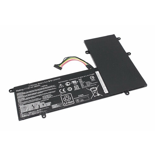 аккумулятор для asus c21n1530 chromebook c202sa vivobook e201na 38wh 5000mah 7 6v Аккумулятор для Asus (C21N1430) Chromebook C201PA, 38Wh, 7.6V