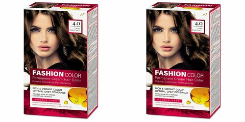 Rubella Стойкая крем-краска для волос Fashion Color 4.0 Темно-Каштановый, 50 мл, 2шт