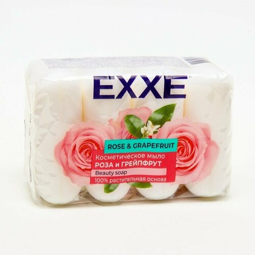 Туалетное мыло косметическое EXXE Роза и грейпфрут 4*70 г (комплект из 8 шт) мыло косметическое 4 штуки по 70 г роза земляничное
