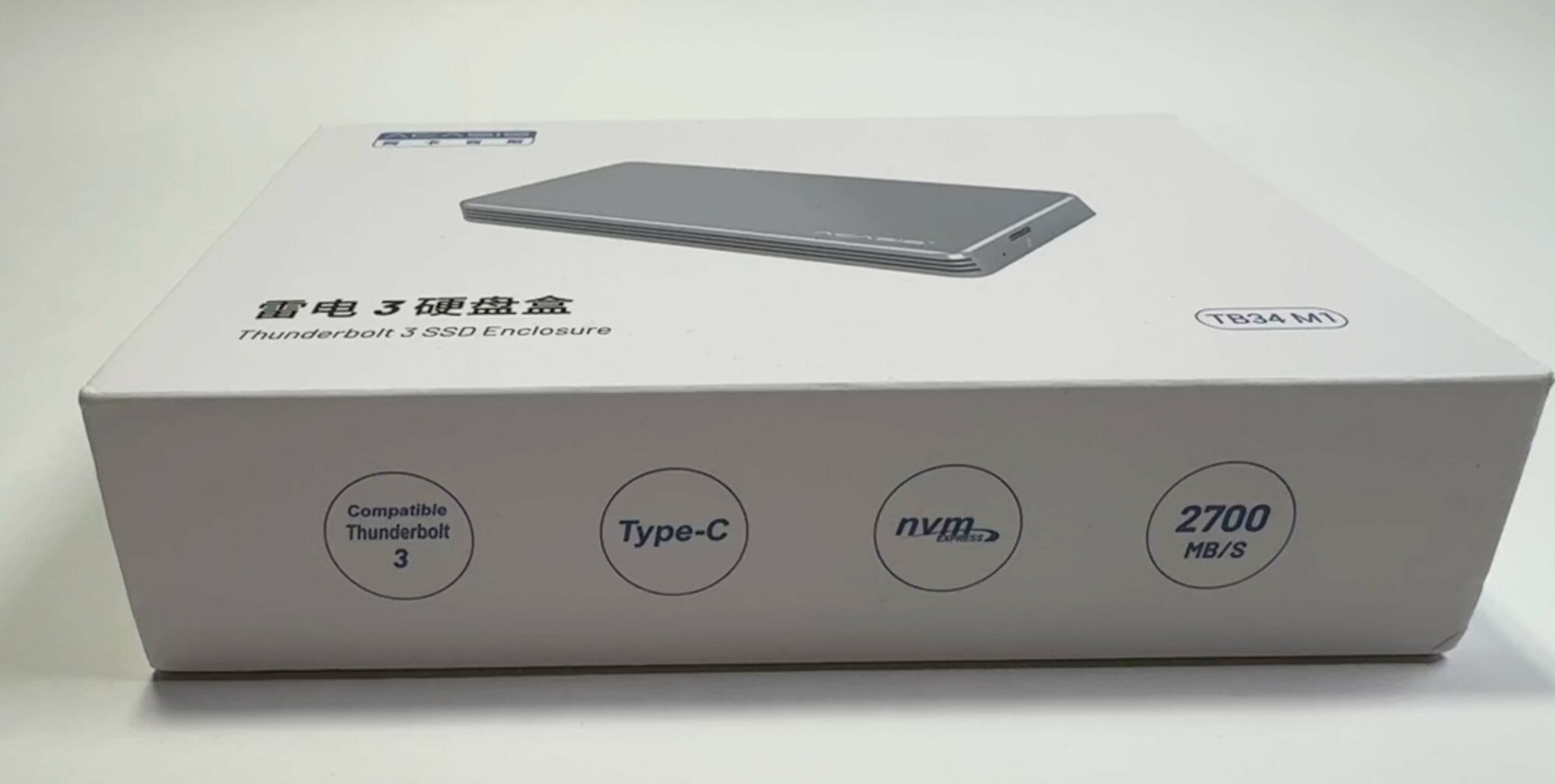 Корпус для жесткого диска Acasis FA-TB34 M1 Thunderbolt 3 NVME M2 SSD до 2 ТБ 40 Гбит/с серебристый