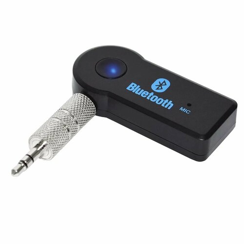 Адаптер беспроводной Bluetooth с AUX переходником Аудиоресивер компактный универсальный черный 20500₽