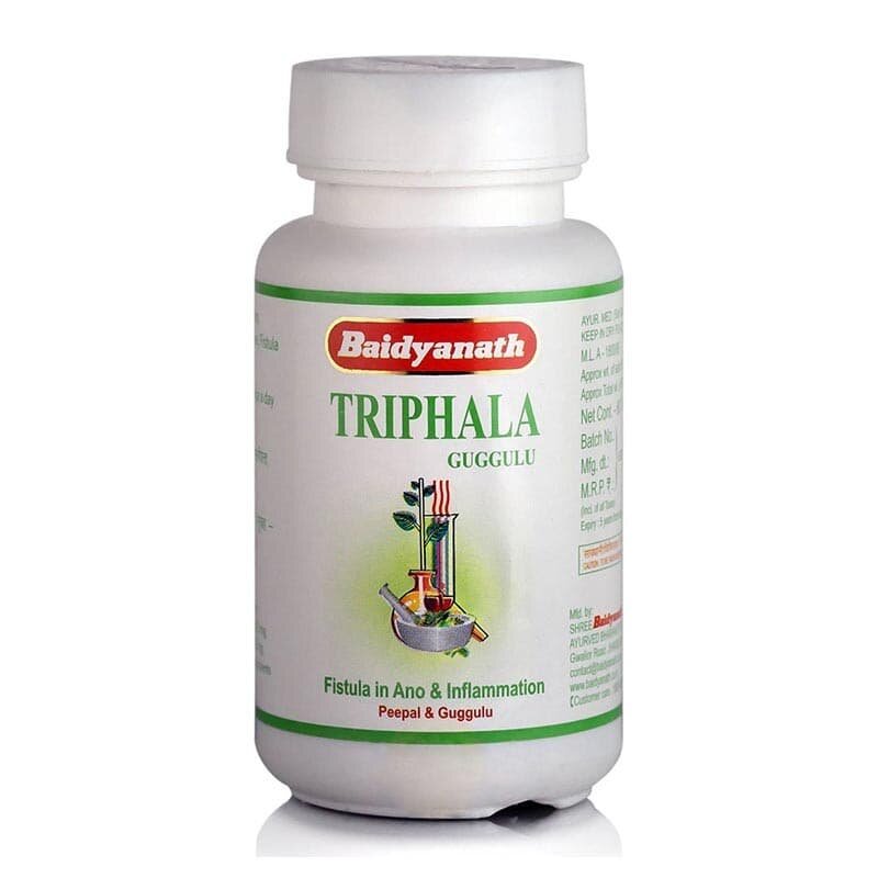 Triphala Guggulu/Трифала Гуггул, безопасное очищение всего организма, 80 шт.