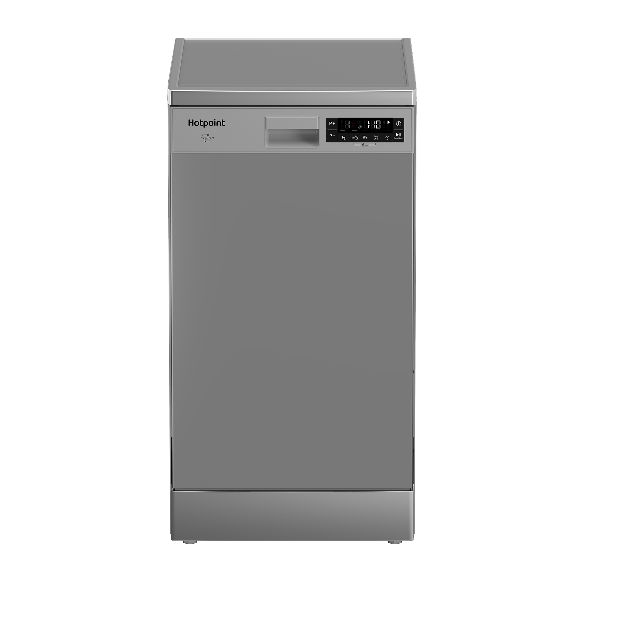 Узкая посудомоечная машина Hotpoint HFS 2C85 DW X, 45 см, серебристый