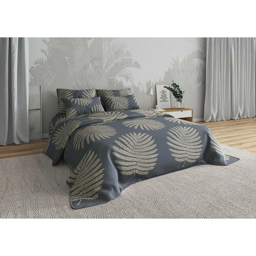 Постельное белье Евро Бязь Листья папоротника