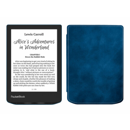 Электронная книга PocketBook 634 Verse Pro, синий с обложкой ReaderONE Blue