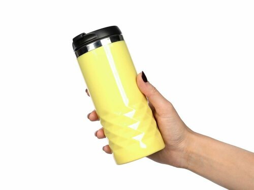 Термокружка для кофе чая мужская женская автомобильная термостакан с крышкой Prism 350 мл. подарок на 23 февраля 14 февраля мужчине парню папе, желтый