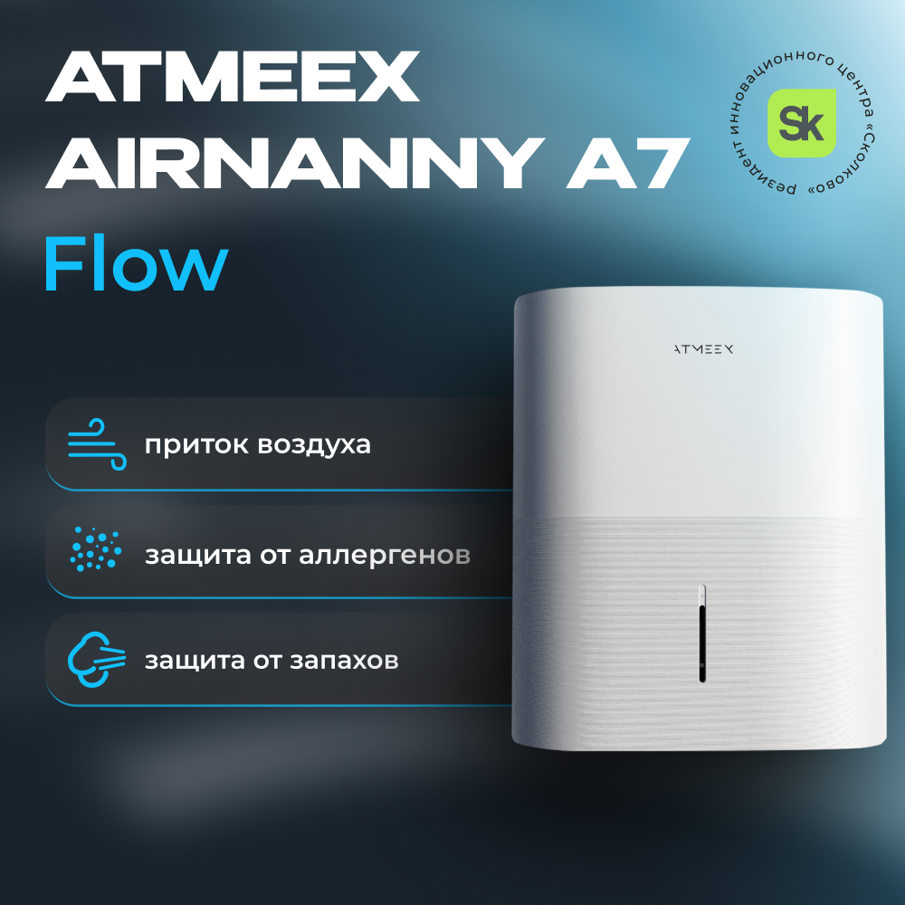 Комплекс приточный ATMEEX AIRNANNY A7 Flow для очистки воздуха (3 ступени фильтрации на базе HEPA H11) с подогревом