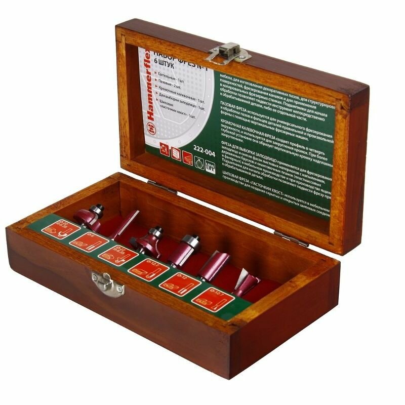 Набор фрез по дереву Hammer 222-004, №1, 6 шт