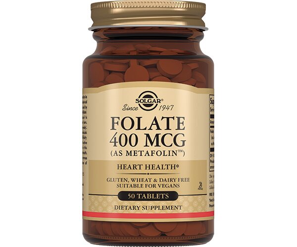 БАД Solgar Таблетки "Фолат 400 мкг Метафолин", 50 шт. Folate 400 mcg (as Metafoline) — фото 1