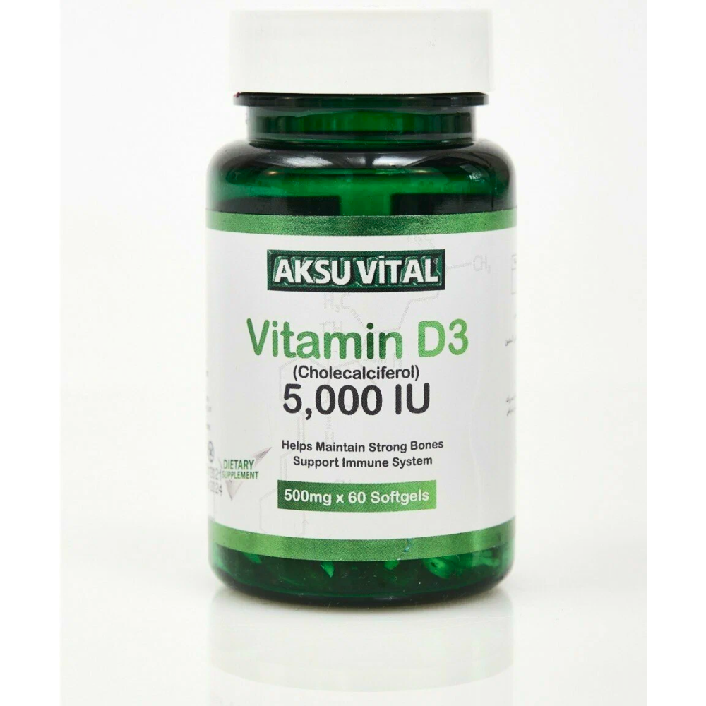 Витамин D3 Aksvital 5000 ME в капсулах, 60шт