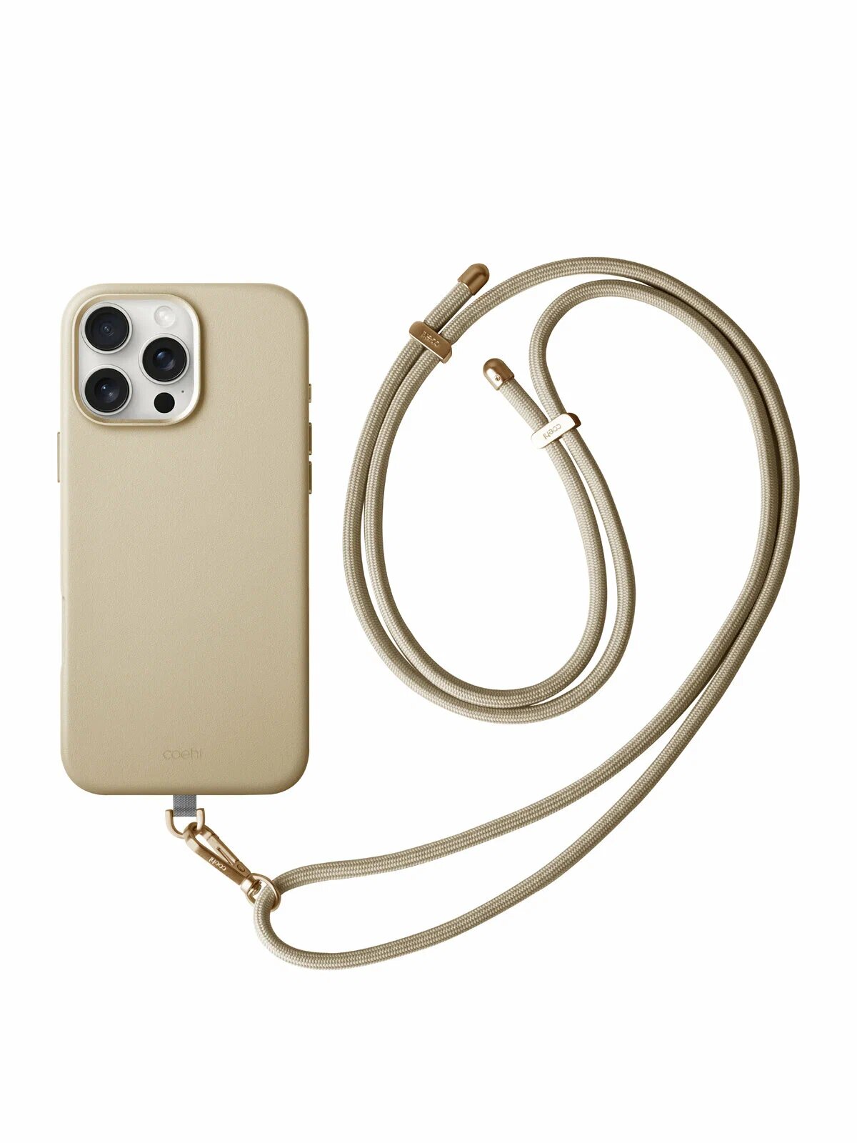 Uniq для iPhone 16 Pro 6.3" чехол COEHL MUSE Magsafe Leatherette with Strap цвет кремовый (CREAM)
