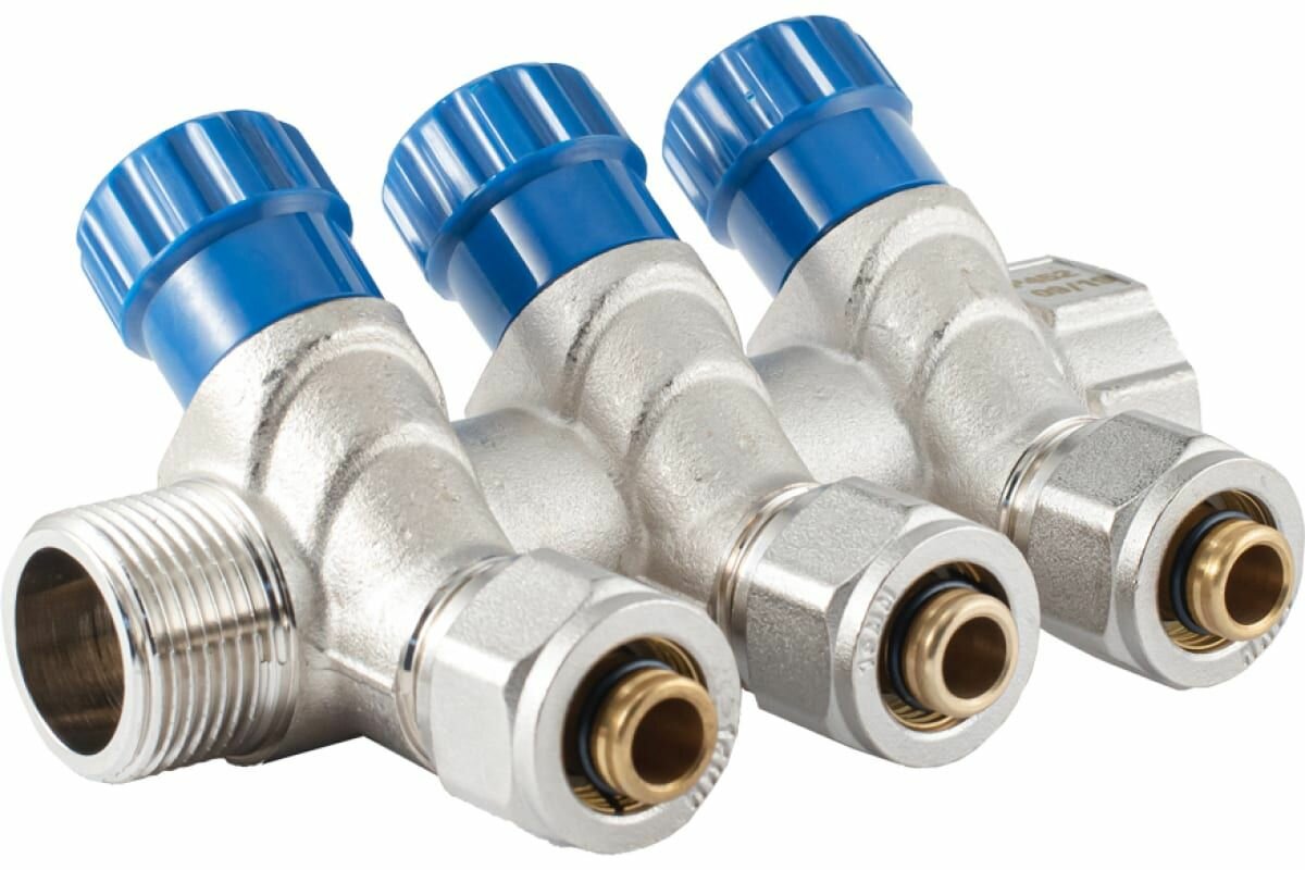 Коллектор в/н с регулировочными вентилями и цангами на 3 выхода PROFACTOR PF MVP 268.3C