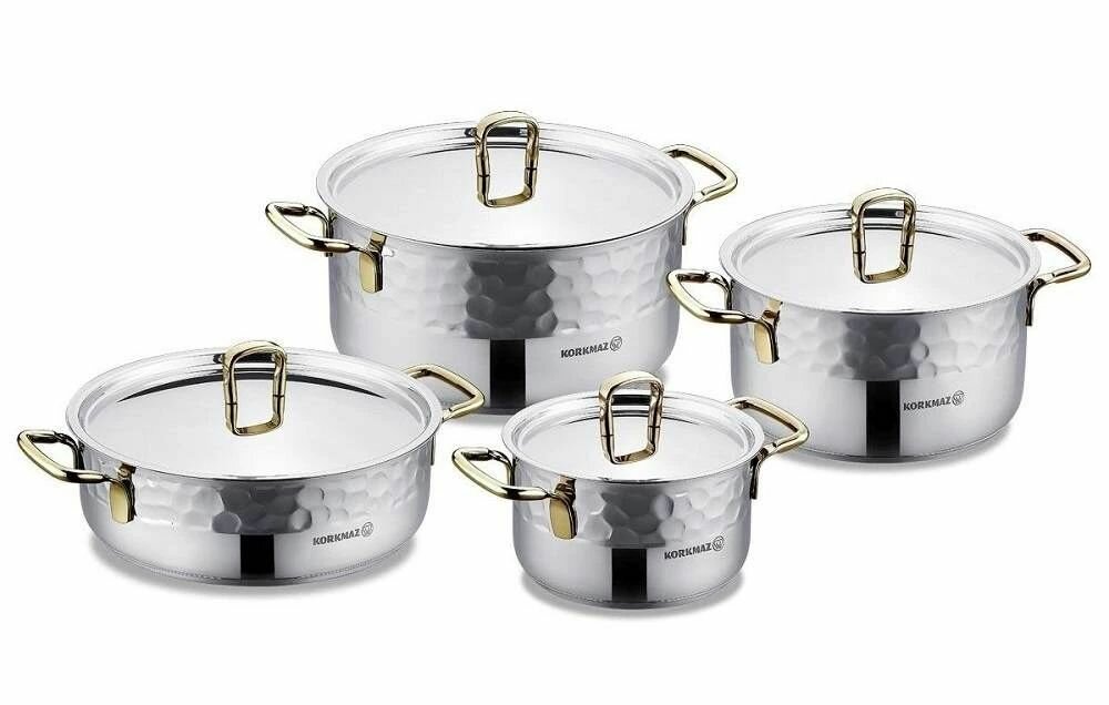 Набор кастрюль ERNA Cookware Set из нержавеющей стали 8 предметов — фото 1