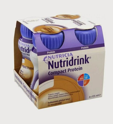 Изображение товара Протеин Нутридринк Компакт, со вкусом кофе, 4 шт по 125 мл