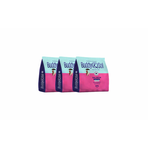 Buddy&Sol PREMIUM HAIR&SKIN Сухой корм д/собак сред. и круп. (лосось) 1,8кг x 3 шт.