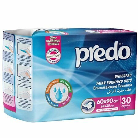 Пеленки для детей Predo 60/90, одноразовые, 30 шт