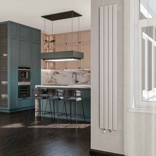 фото Вертикальный дизайн радиатор отопления warm design sirius, белый (4 секции, 1750х258мм)