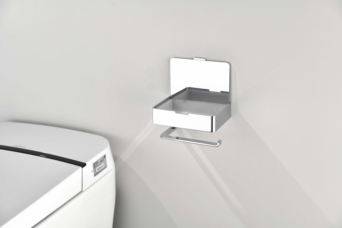 Настенный бумагадержатель плоский Grocenberg AC0050BL, материал латунь — фото 1