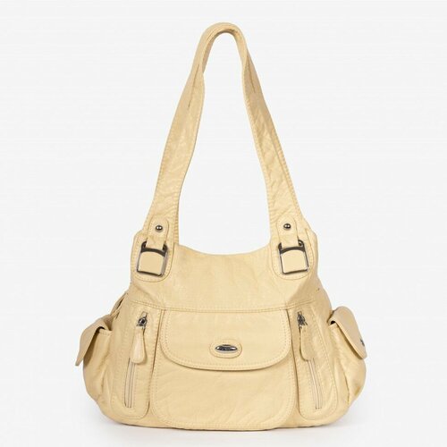 Сумка торба RUNYI фактура гладкая темно-бежевый 5877₽