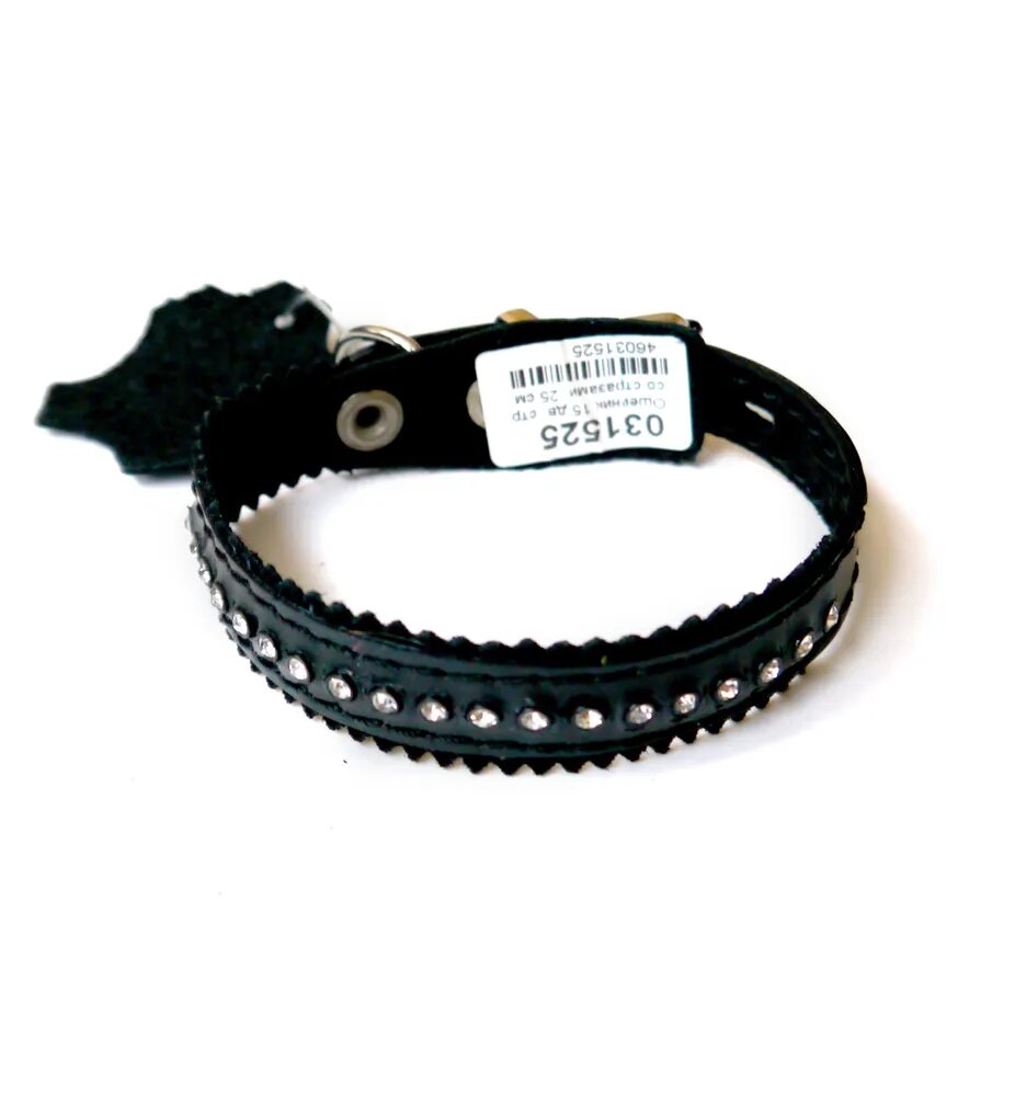 Ошейник кожаный для собак небольших пород Zoomaster, ширина 15 мм, обхват шеи 19-25 см, черный глянцевый