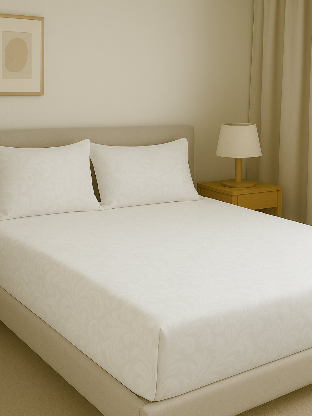 Постельное белье двуспальное, страйп сатин, простыня, 2 наволочки, в подарочной упаковке — фото 1