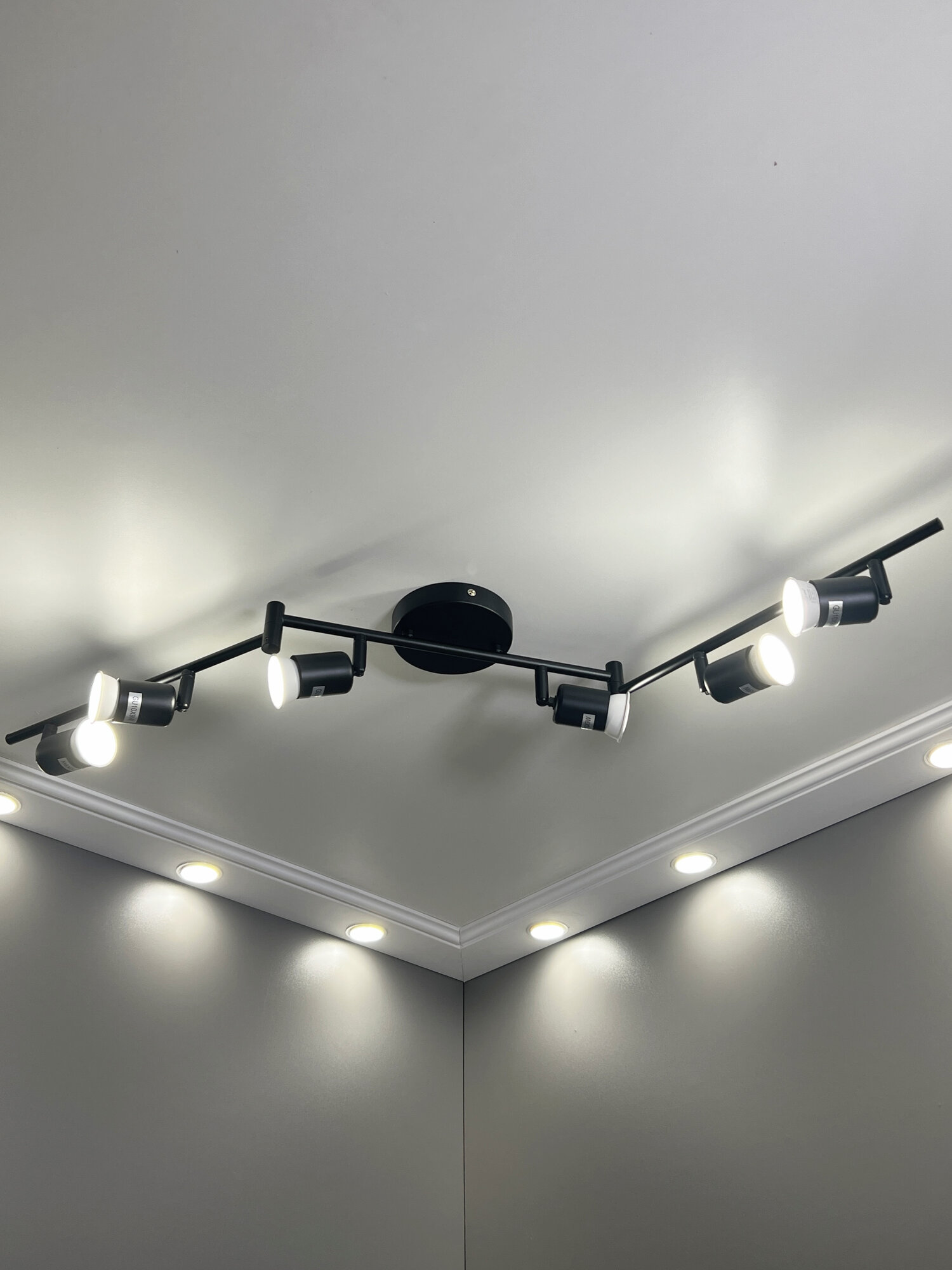 Настенно-Потолочные Светильники И Люстры Xiaomi Люстра потолочная складная, споты 6 ламп, цоколь GU10, LEDCITY черная
