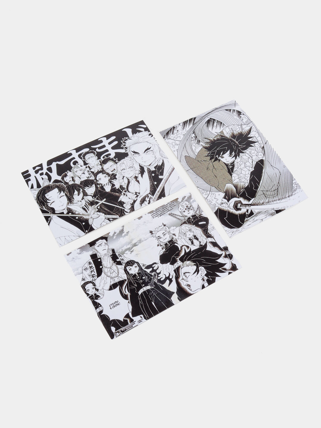 Мини постер Клинок рассекающий демонов, 10 * 15см. Набор из 3х шт