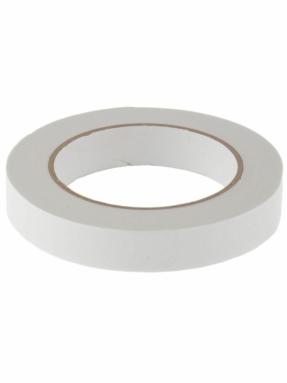 Лента клейкая на вспененной основе двусторонняя белая 19 мм х 5 м Matrix 89080