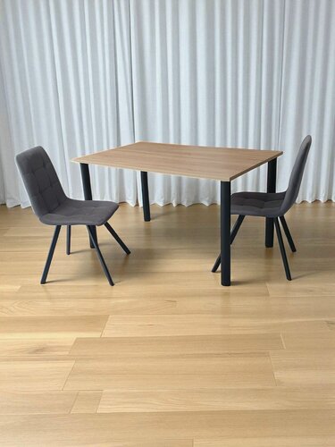 Изображение товара Стол обеденный/ цвет Дуб Сонома, 130*80 см. Ножки черные.