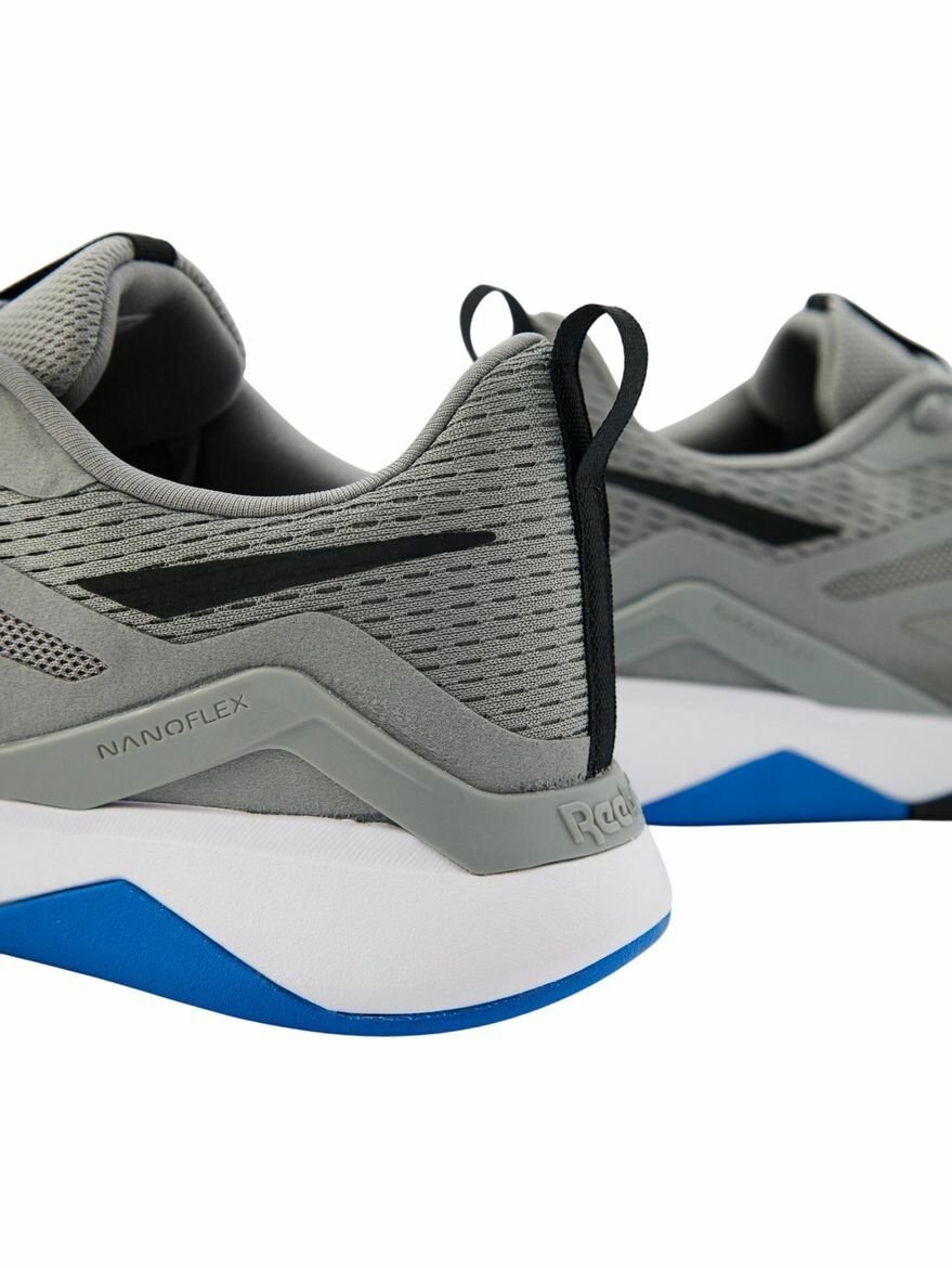 Кроссовки Reebok Nanoflex TR 2, полнота F, размер 11 US, серый/черный/голубой — фото 1